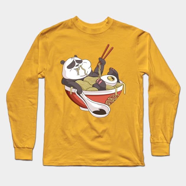 Panda Ramen Long Sleeve T-Shirt by Meganpalmer